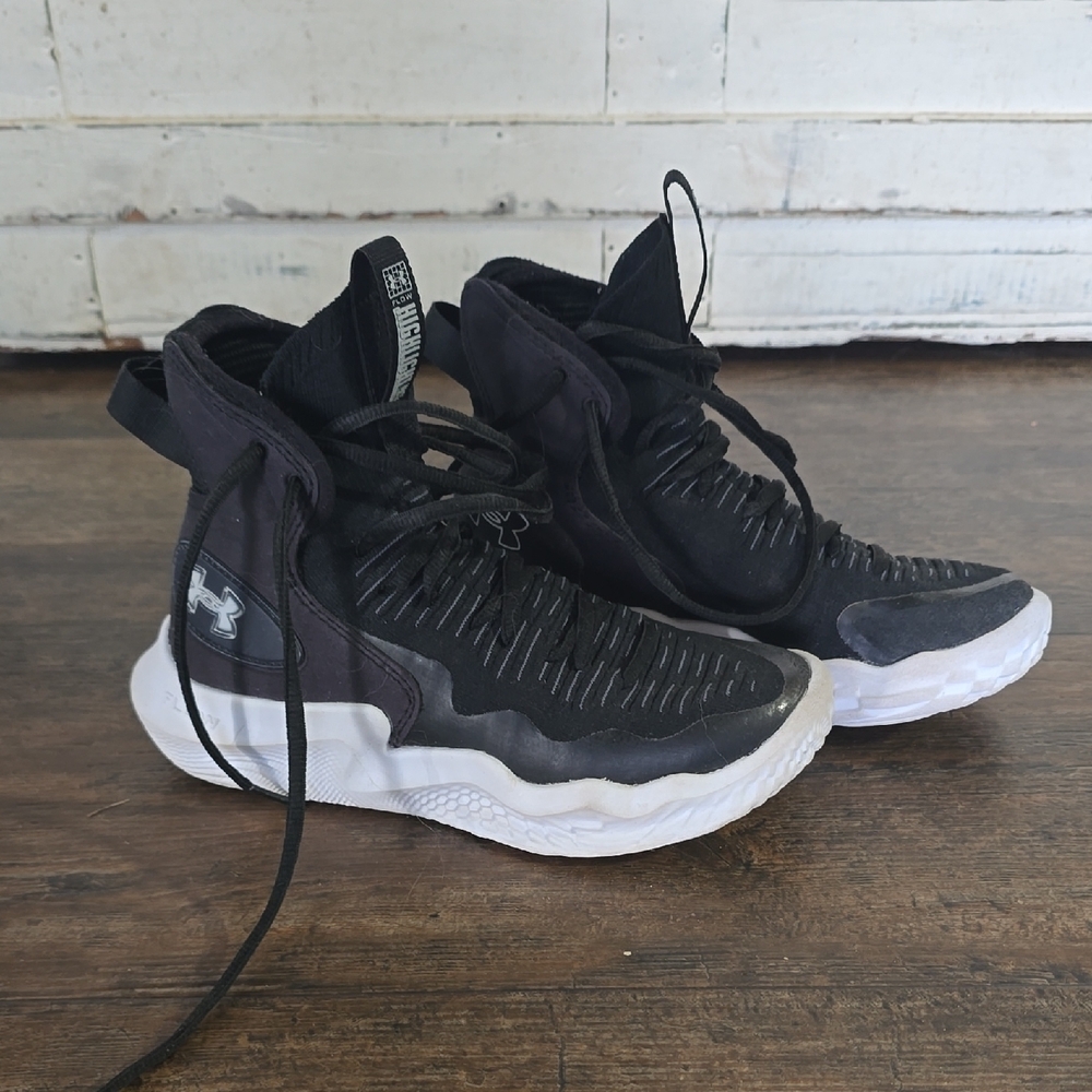 Under Armour Black and White High-Top Volleyball Sneakers